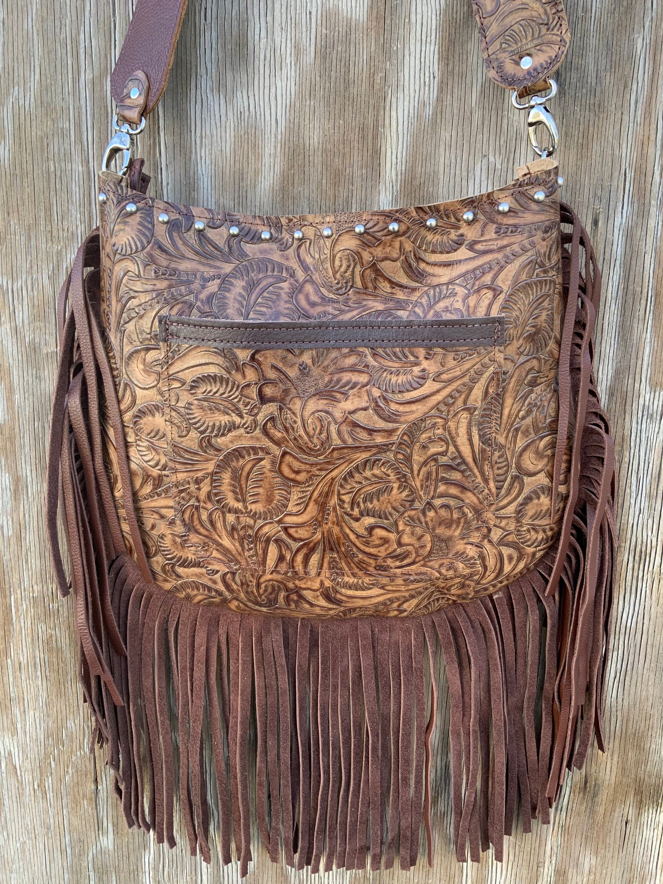 Oreanas Fringe Purse Rutton Ranch The Arena Handtooled Leather Fringe Purse Over The Shoulder