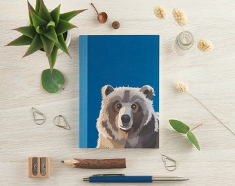 Bear Notebook - A6 Notebook - Bear - Woodland Notebook - Woodland Animal - Stocking Filler - Stocking Stuffer - Notepad - Animal Gift