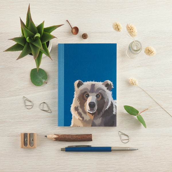 Bear Notebook - A6 Notebook - Bear - Woodland Notebook - Woodland Animal - Stocking Filler - Stocking Stuffer - Notepad - Animal Gift