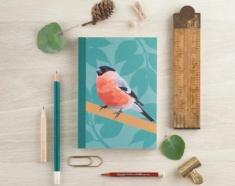 Bullfinch Notebook - A6 Notebook - Bullfinch - Bird Notebook - Garden Bird - Stocking Filler - Stocking Stuffer - Secret Santa Gift