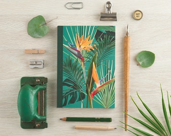 Bird of Paradise Notebook - A6 Notebook - Tropical Notebook - Notebook - Botanical Print - Stocking Filler - Stocking Stuffer - New Job Gift