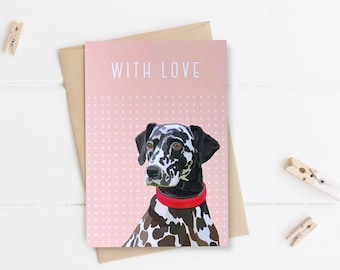 Dalmatian Card - Dog Card - Birthday Card - Dog Lover Card - Thinking of you Card - Dalmatian Greeting Card - Dalmatian - GCP002