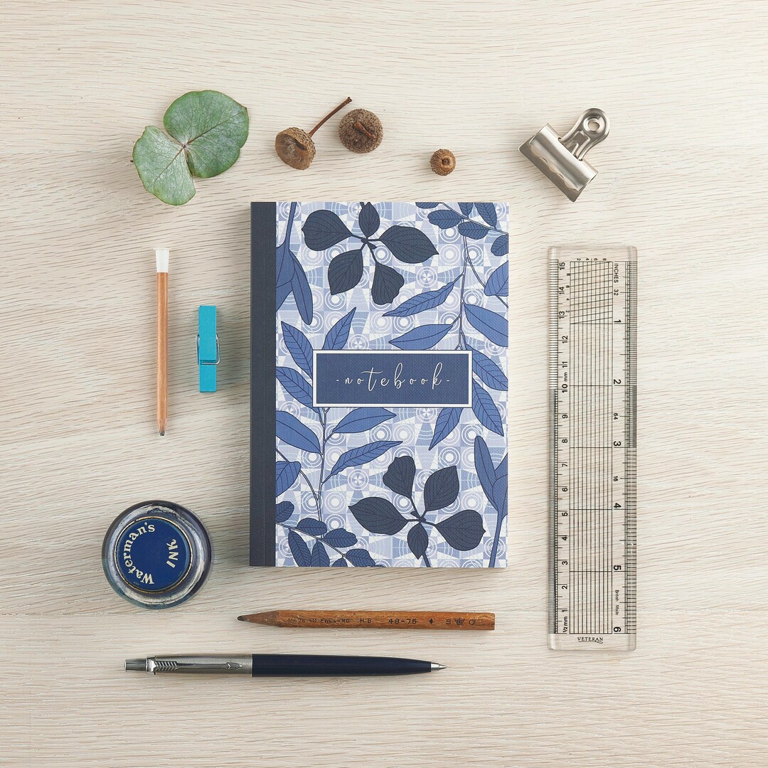 Botanical Notebook - A6 Notebook - Leaf Print Notebook - Notebook ...