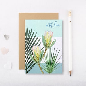 Protea With Love Card - Tropical Flower Card - Verjaardagskaart - Moederdagkaart - Thinking of You Card - Jubileumkaart - Protea - GCT008
