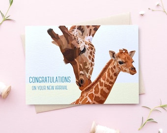 Giraffe Baby Card - New Baby Card - New Arrival Card - Baby Card - Giraffe Card - Congratulations Baby Card - New Mum Card - GCB002