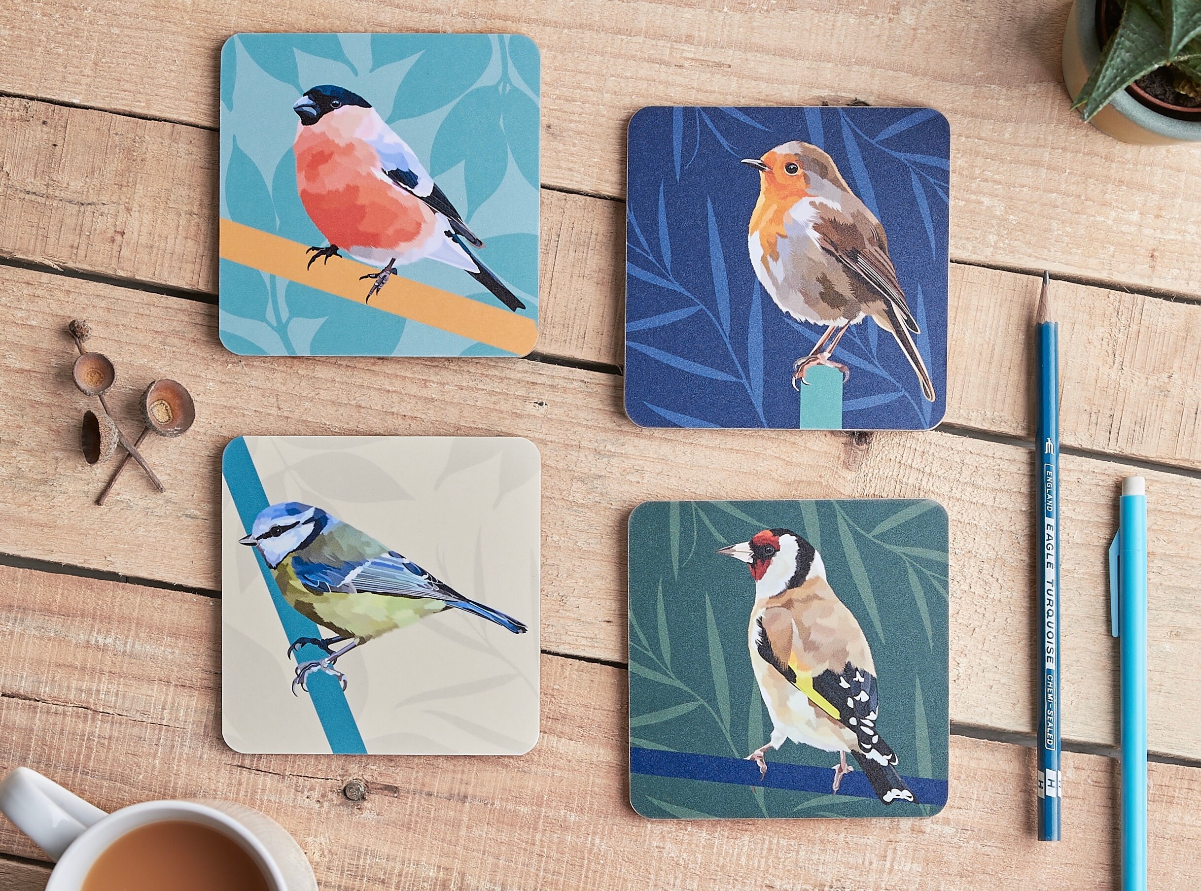 Garden Bird Coaster Set Coasters Bird Coaster Set Garden Etsy