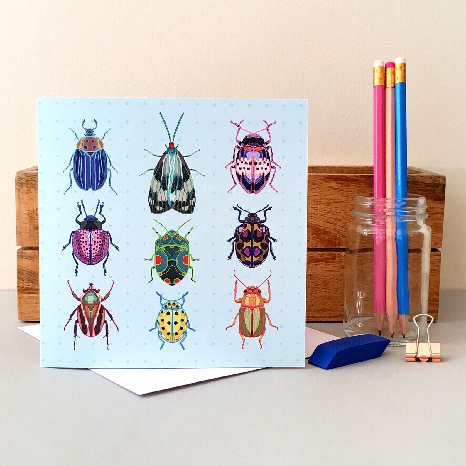 Bug Card Insect Card Blank Card Birthday Card Thank Etsy