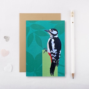 Woodpecker Card - Woodpecker - Birthday Card - Garden Bird - Bird Card - Woodpecker Greeting Card - Greeting Card - Blank Card - GCS018