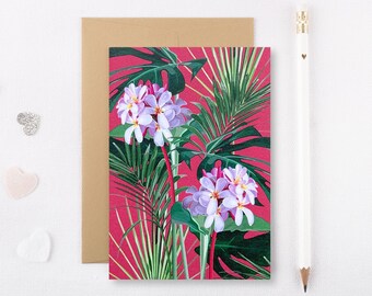 Frangipani Card - Tropical Flower Card - Tropical Card - Floral Greeting Card - Tropical Flowers - Floral Blank Card - Blank Card - GCT004