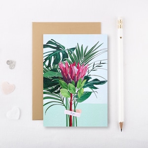 Protea Bunch Card - tropische bloemenkaart - verjaardagskaart - Moederdagkaart - Thinking of You Card - Floral verjaardagskaart - GCT010