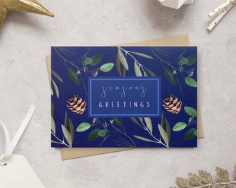 Seasons Greetings Card - Christmas Card - Thanksgiving Card - Xmas Card - Family Christmas Card - Holiday Card - Seasons Greetings - GCX016