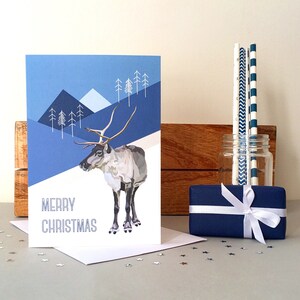 Biglietto di Natale con renna - Biglietto di Natale - Biglietto con renna - Biglietto di Natale - Biglietto con animali - Biglietto d'auguri - Natale - Biglietto d'auguri con renna