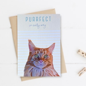Maine Coon Card - Cat Card - Love Card - Cat Lover Card - Valentines Day Card - Maine Coon Greeting Card - Maine Coon - Cat - GCP004