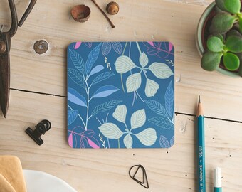 Leaf Print Coaster - Coaster - Floral Coaster - Gift for Her - Drinks Mat - Stocking Filler - Plant Lover Gift - New Home Gift