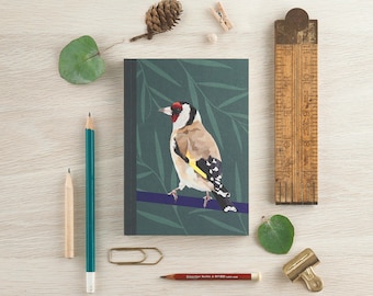 Goldfinch Notebook - A6 Notebook - Goldfinch - Bird Notebook - Garden Bird - Stocking Filler - Stocking Stuffer - Secret Santa Gift