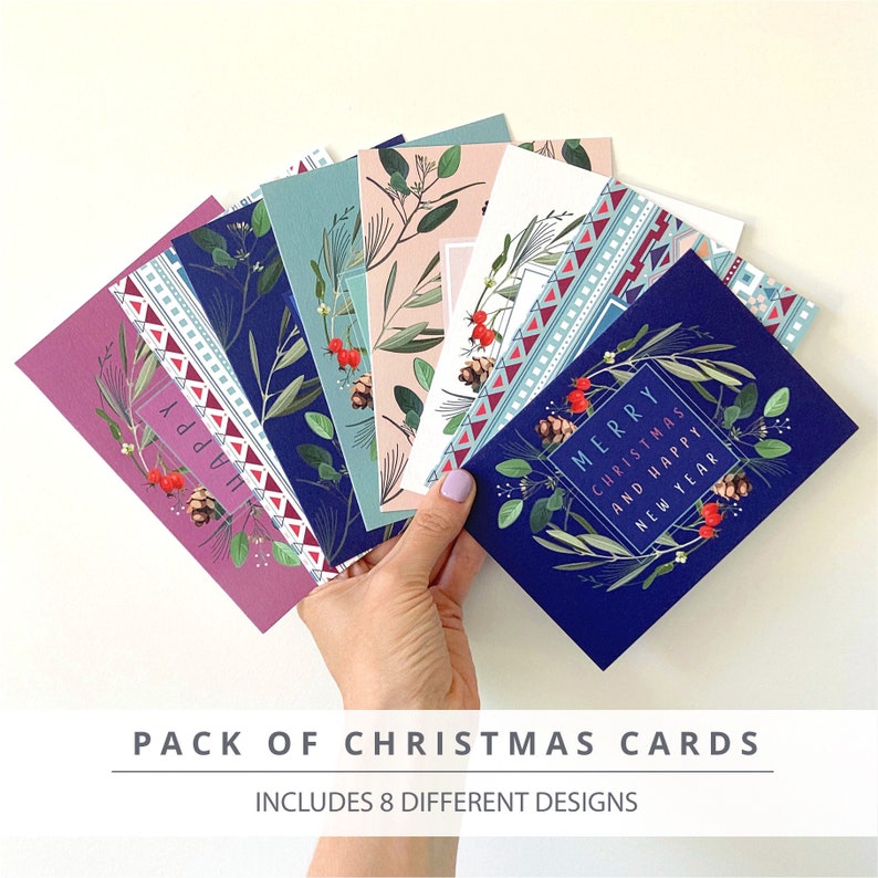 Pack of 8 Christmas Cards Christmas Card Pack Christmas Cards Xmas Cards Pack of Cards Festive Cards Seasons Greetings image 2