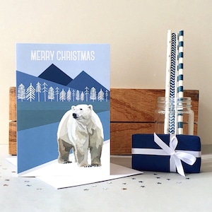 Eisbär Weihnachtskarte - Weihnachtskarte - Eisbär Karte - Weihnachtskarte - Tierkarte - Grußkarte - Weihnachten - Eisbär - Bärenkarte