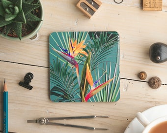 Bird of Paradise Coaster - Coaster - Tropical Coaster - Bird of Paradise - Drinks Mat - Stocking Filler - Plant Lover Gift - New Home Gift