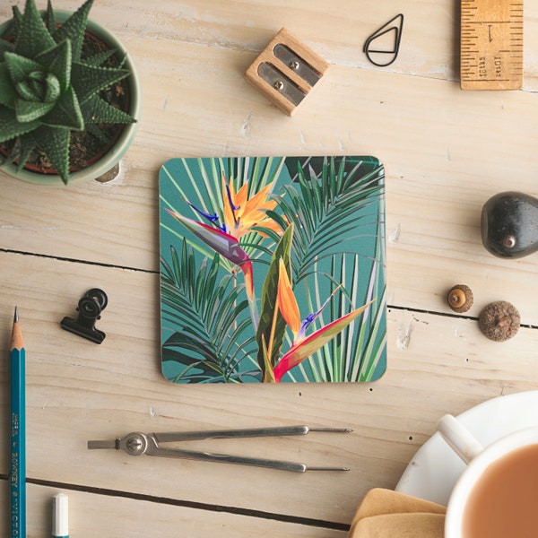 Bird of Paradise Coaster - Coaster - Tropical Coaster - Bird of Paradise - Drinks Mat - Stocking Filler - Plant Lover Gift - New Home Gift