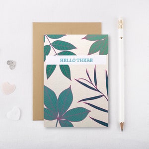 Hello Card - Friendship Card - Thinking of You Card - Just A Note Card - Leaf Print Card - Greeting Card - Nature Lovers - GCS007