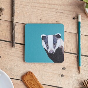 Gift for Badger Lovers Badger Coasters Set of Two Badger Gift,