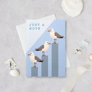 Seagull Card - Note Card - Just A Note Card - Animal Card - Sea Card - Bird Card - Seagull - Seagull Just A Note - GCA008