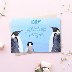 Penguin Baby Card - New Baby Card - New Arrival Card - Baby Card - Penguin Card - Baby Shower Card - New Parents Card - GCB003