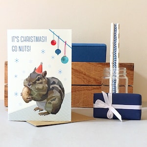 Tarjeta de Navidad Chipmunk - Tarjeta de Navidad - Tarjeta Chipmunk - Tarjeta de Navidad - Tarjeta de Animal - Tarjeta de Felicitación - Navidad - Tarjeta Festiva - Chipmunk