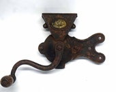 Early Antique Carringtons Harringtons Wall Mount Coffee Mill, Coffee Bean Grinder, Kitchen Gadget, Rustic Farm Cottage Decor