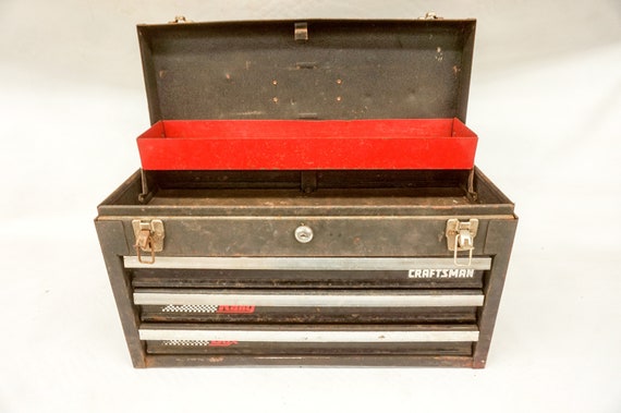 Vintage Craftsman 3 Drawer Rally Box Toolbox Mechanics Tool Etsy