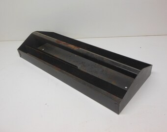 Vintage Metal Tool Box Tray, Metal Storage, Toolbox Tray, Distressed Patina, Rusty Metal, Chipped Paint