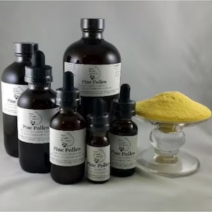 Tintura de polen de pino, extracto, recolectado en estado silvestre, de la más alta calidad y potencia. Varios tamaños.