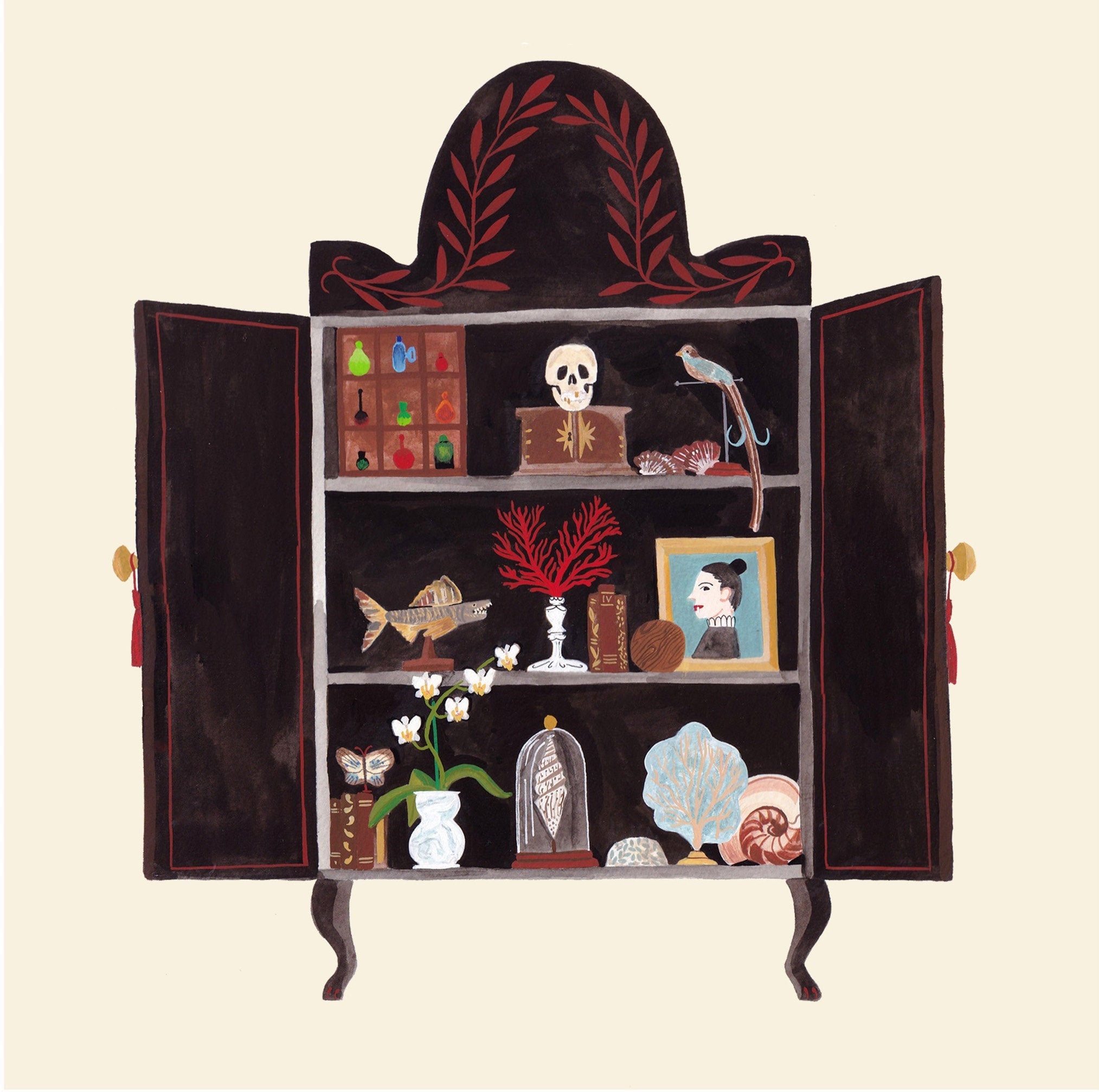 Negro curiosidad gabinete impresión / original impresión de | Etsy