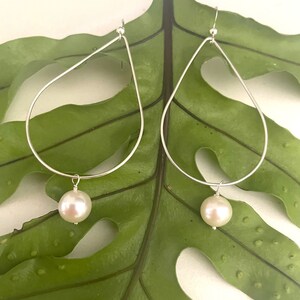Edison pearl earrings- Genuine Edison pearl earrings- Sterling silver tear drop earrings