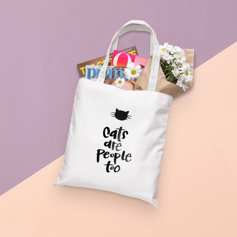 Cat Canvas Tote Bag Cats are People Too
