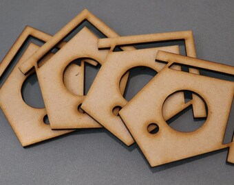 Wooden MDF Gem Diamond Ring Shapes Bunting Craft Embellishments Decoration