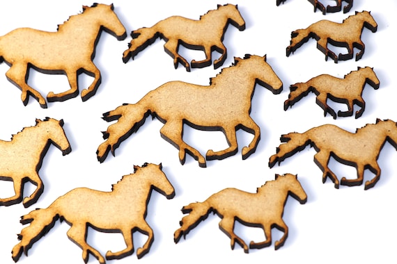 Wooden MDF Craft Shapes Animal Horse Galloping Bunting Embellishment Decoration