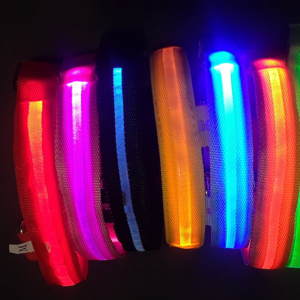 USB Rechargeable LED Pet safety collars