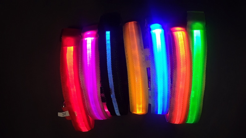 USB Rechargeable LED Pet safety collars image 1