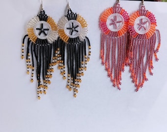 African fashion, stylish- cascade- bead earrings - Handmade bead earrings jewelry