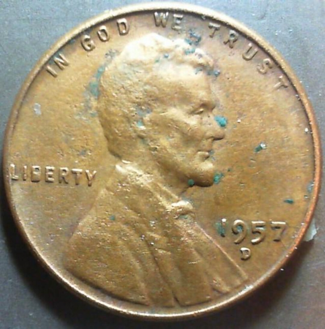1957-D Lincoln Wheat Penny With 'L' on the Rim Mint Error- 1957-D ...
