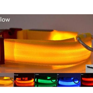 USB Rechargeable LED Pet safety collars Yellow