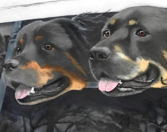 Custom Pet Portrait Watercolor from Photo, Dog or Cat