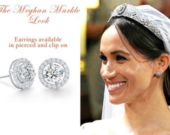 Meghan markle bridal earrings, Megan's crystal earrings prom earrings, bridal accessories, bridal jewellery, Meghan bridal jewellery