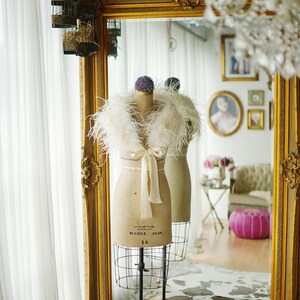 Beautiful Ostrich Feather stole , bridal shawl. image 5
