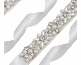 Pearl & Crystal bridal belt, bridal belt, bridesmaids crystal belt, wedding belt, crystal Bridal belt, bridal sash , belts