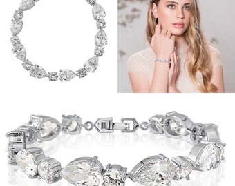 Classic crystal Bracelet, Bridal bracelet, prom bracelet, hollywood glamour, bridal glamour