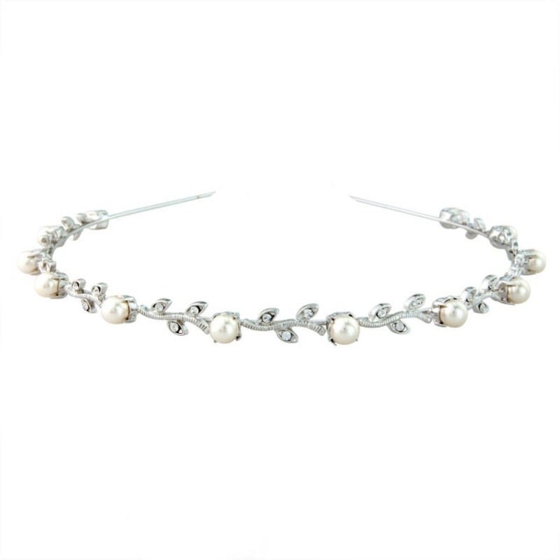 Classic Crystal Pearl Headband Single Row Bridal Headband Prom