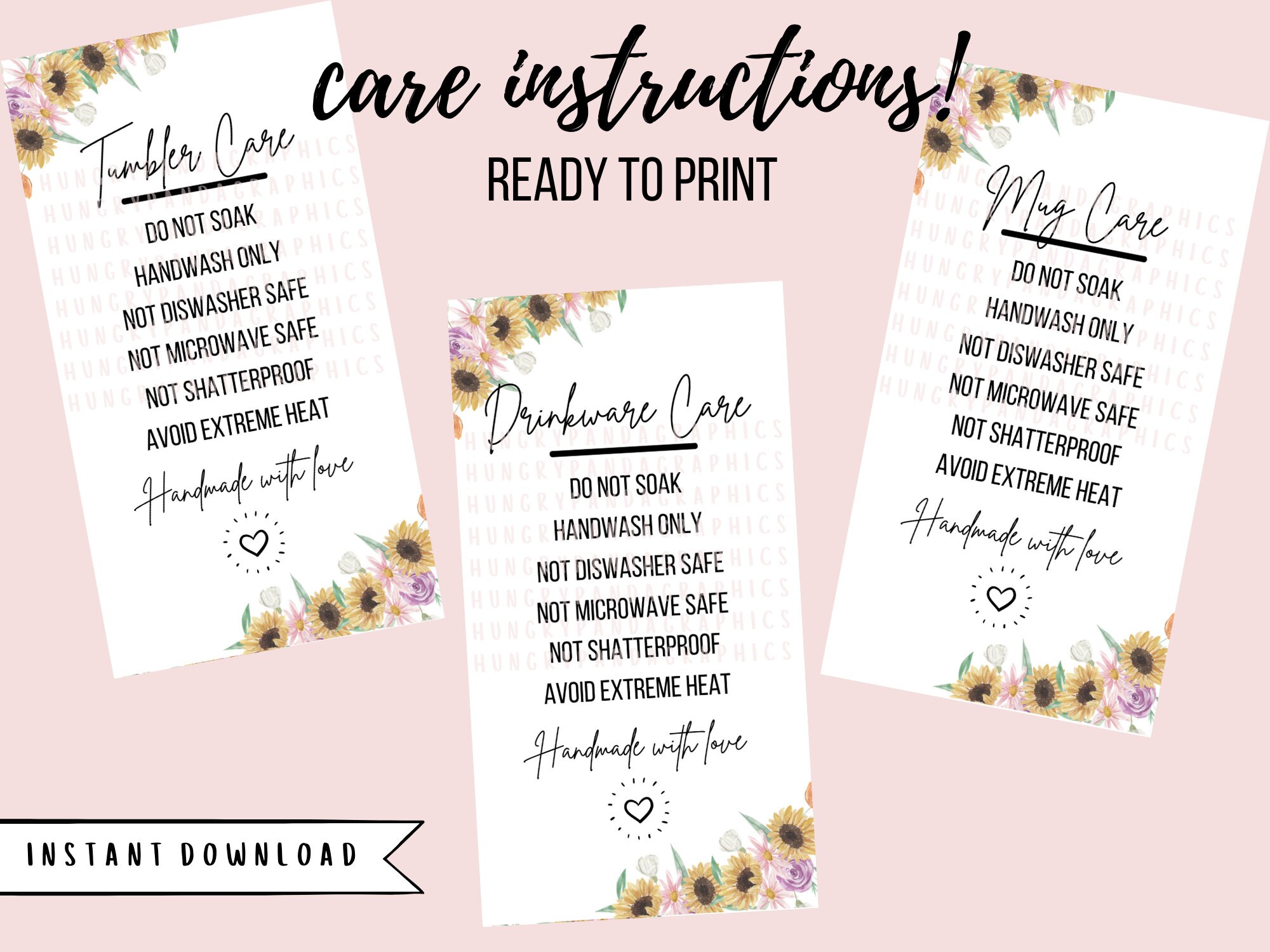 Care Card Shirt Care Instructions Sublimation Shirt Washing Etsy UK