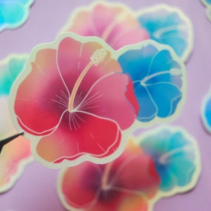 Floral Stickers - flower stickers for laptop - holographic sticker - cute stickers for journal - botanical stickers - stickers laptop